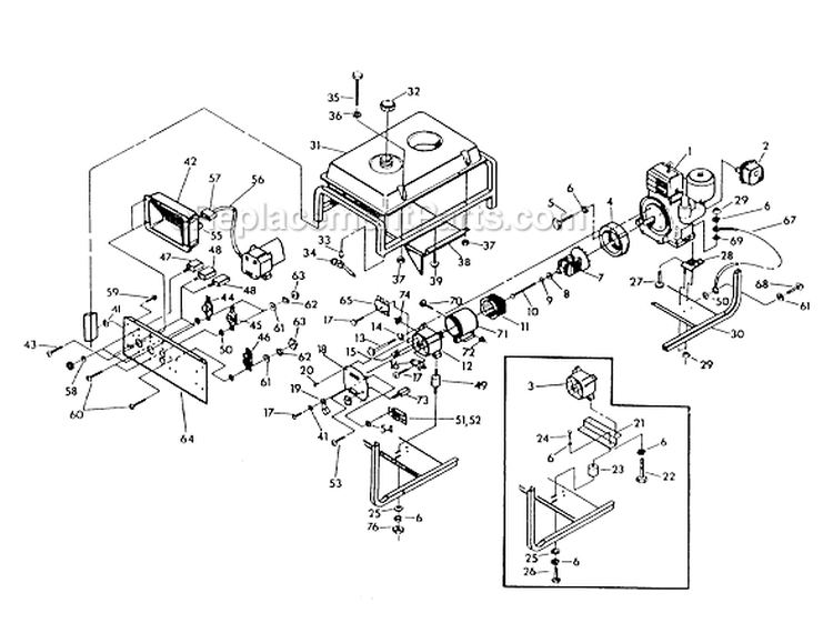 Page D Diagram and Parts List for 9085-4  Briggs and Stratton Generator